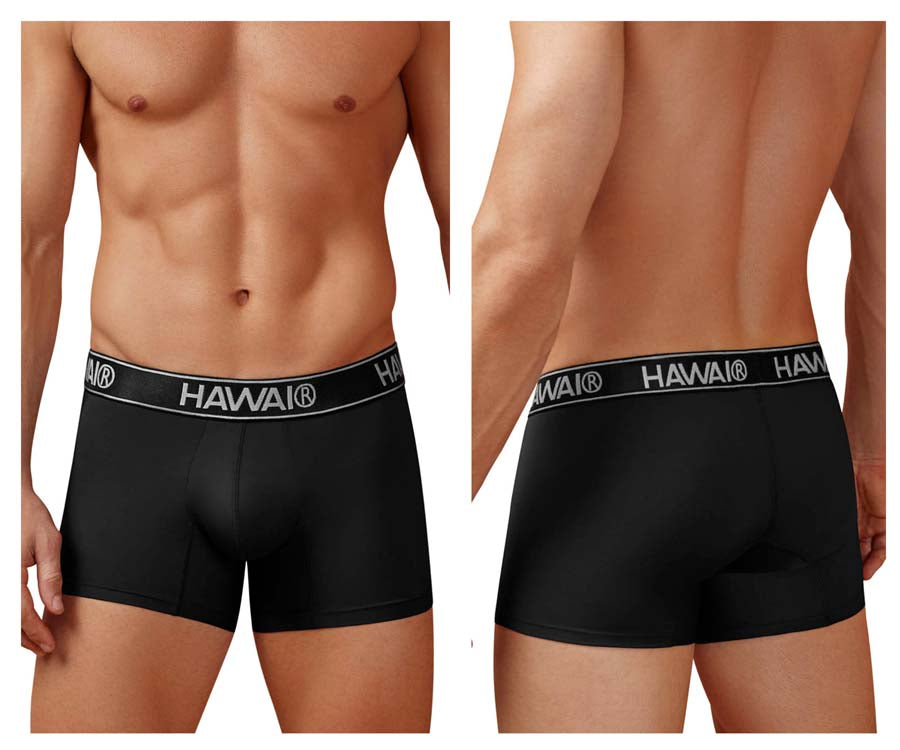 HAWAIR 41977 Microfiber Male Modern Fit Trunks Black