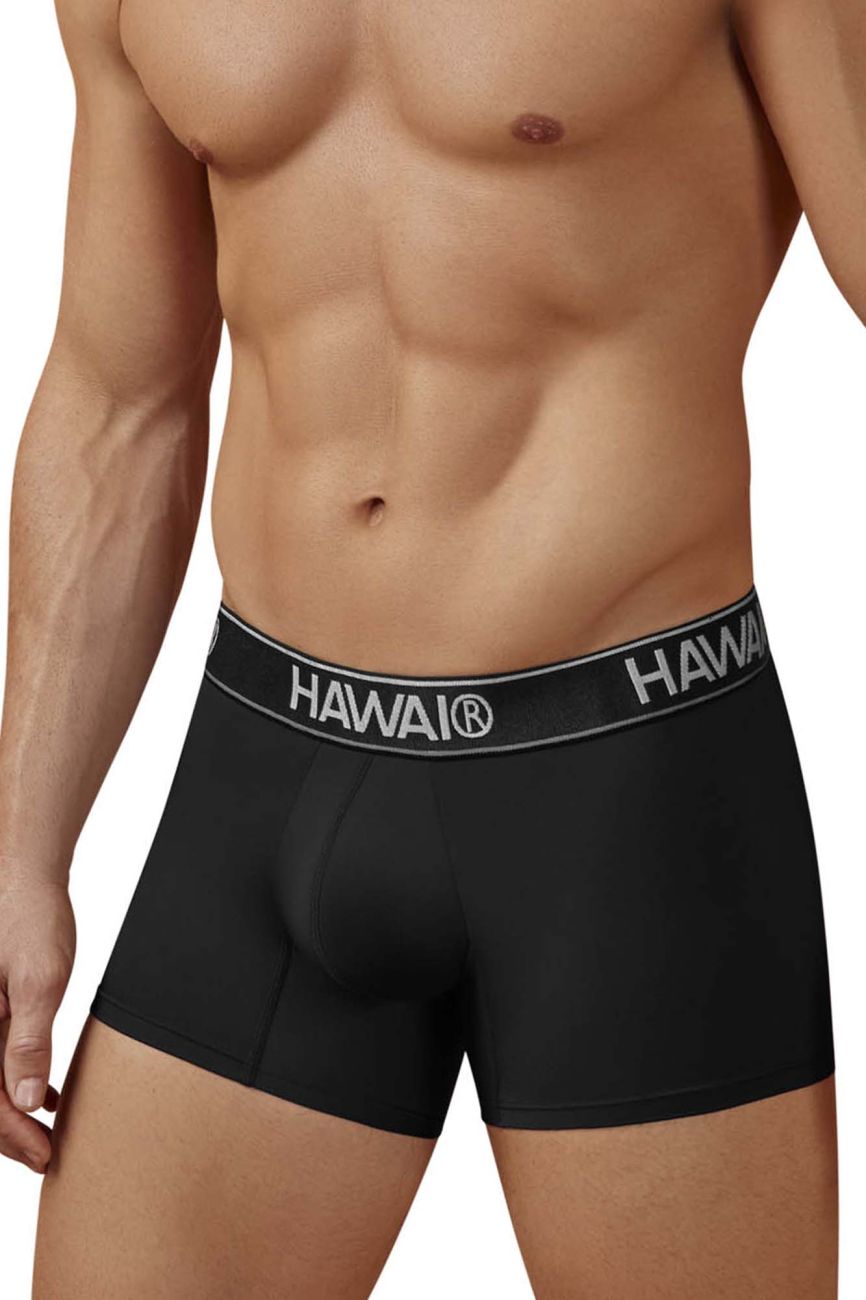 HAWAIR 41977 Microfiber Male Modern Fit Trunks Black