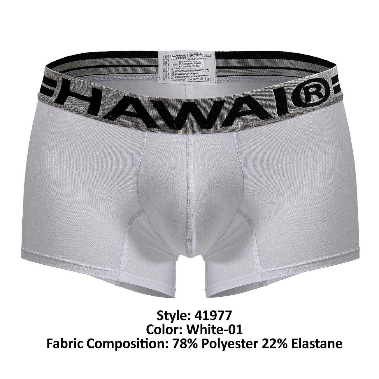 HAWAIR 41977 Microfiber Male Modern Fit Trunks White