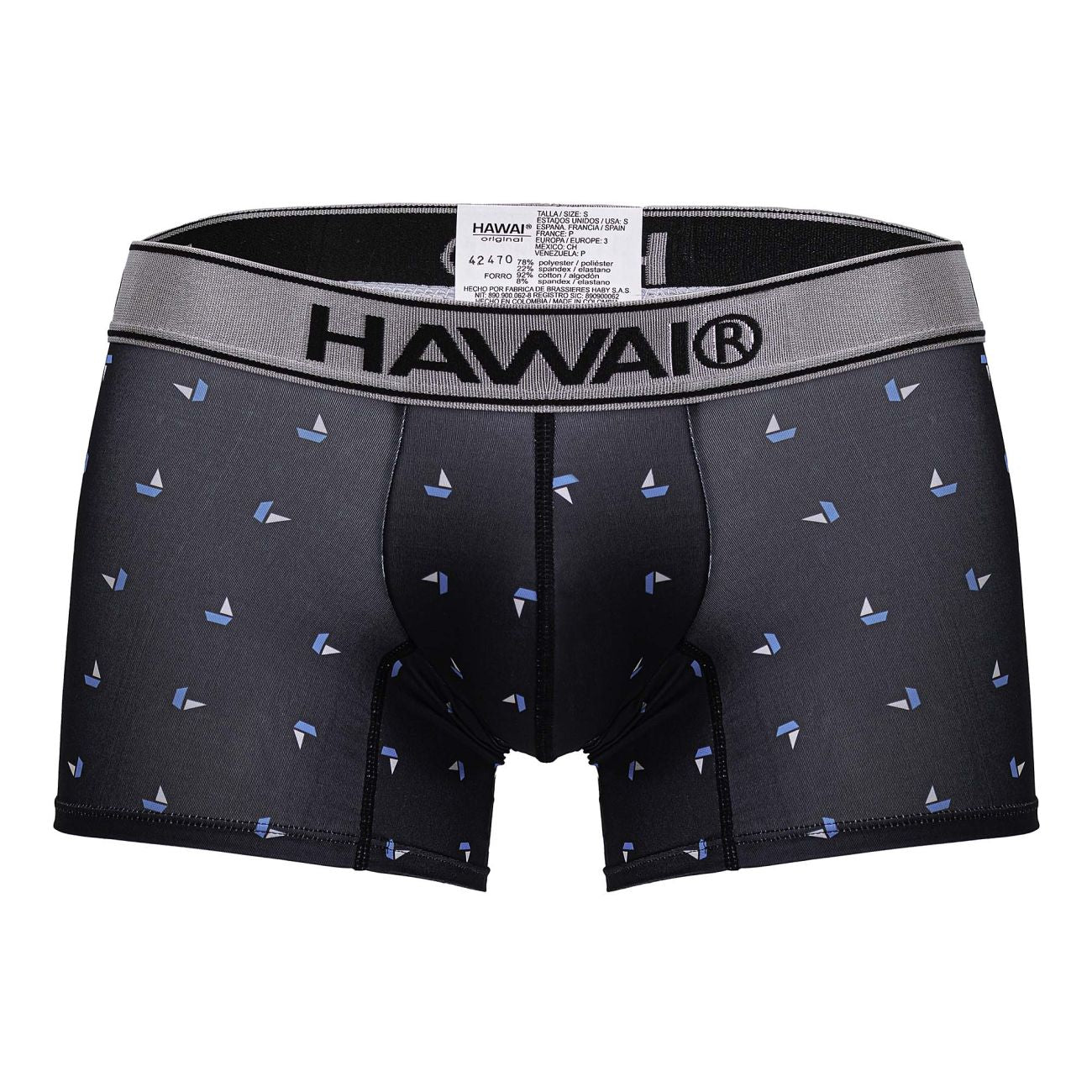 HAWAIR 42470 Printed Microfiber Trunks for Men Black