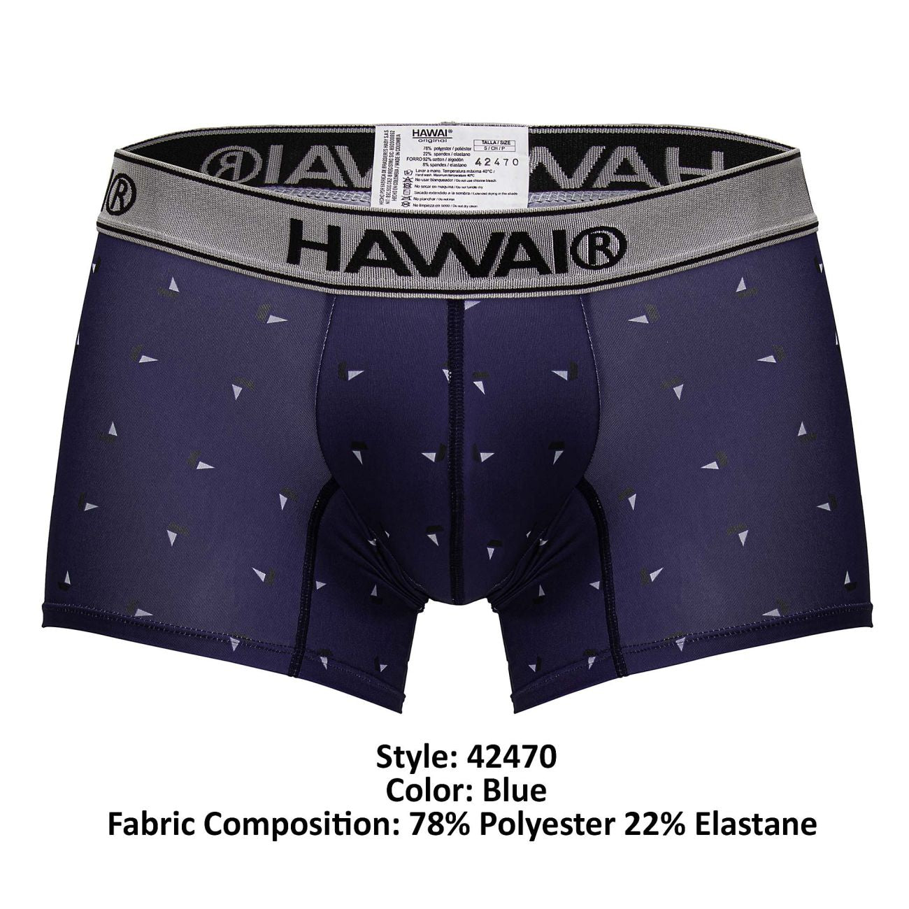 HAWAIR 42470 Printed Microfiber Trunks for Men Dark Blue