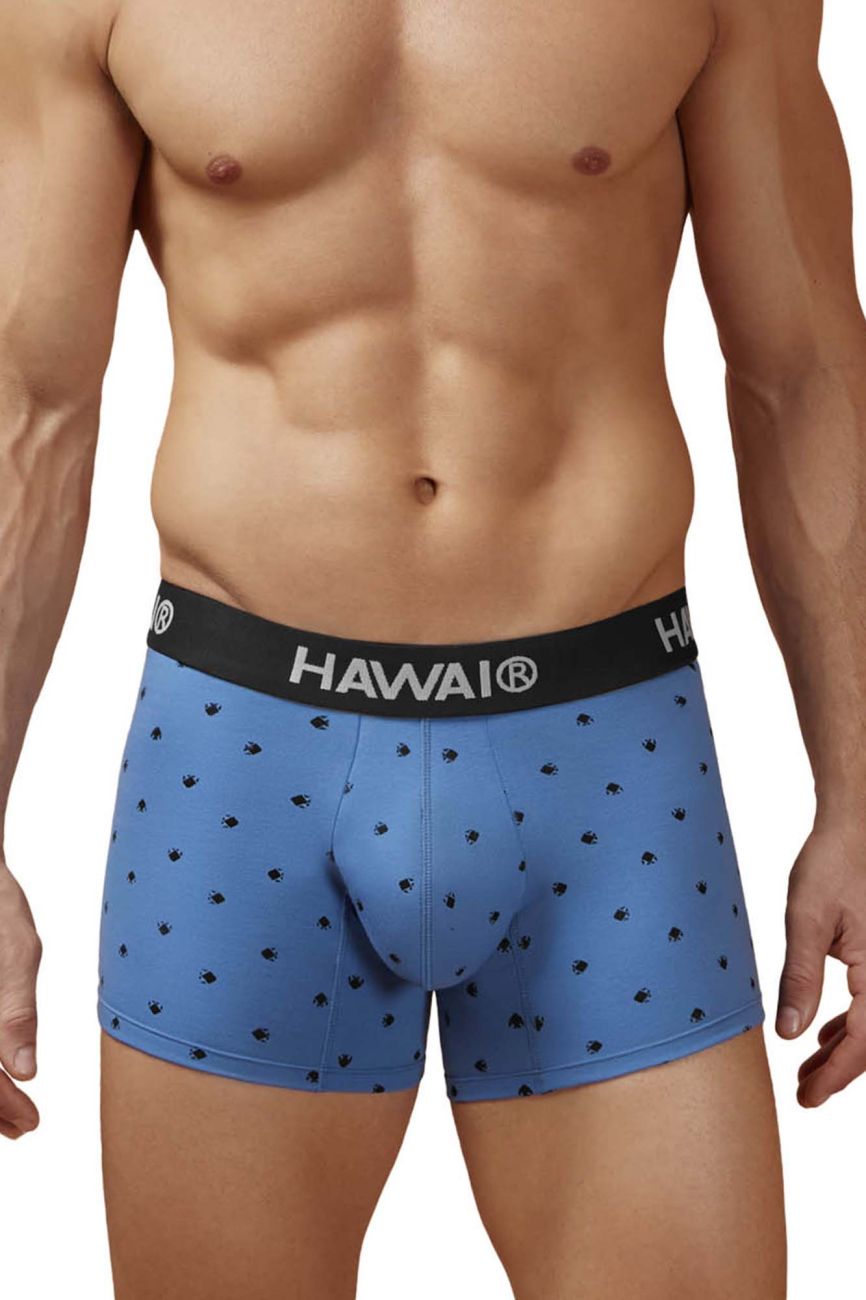 HAWAIR 42571 Cotton Blend Male Daily Wear Trunks Blue Quartz