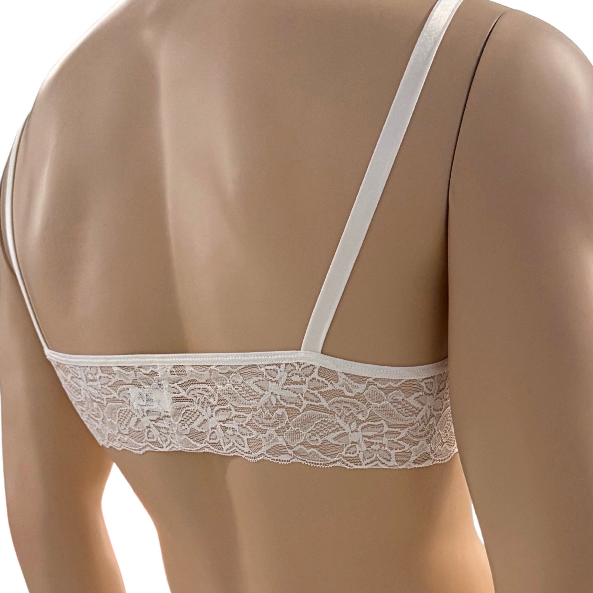 Mens Jackie & Lace Bra Top with Fun & Flirty Detail Light Blue & White Lace