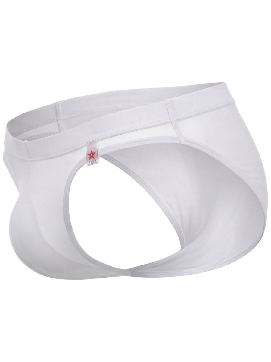 JOR 2450 Invisible Mens Sleek Low-rise Cut Briefs White Plus Sizes