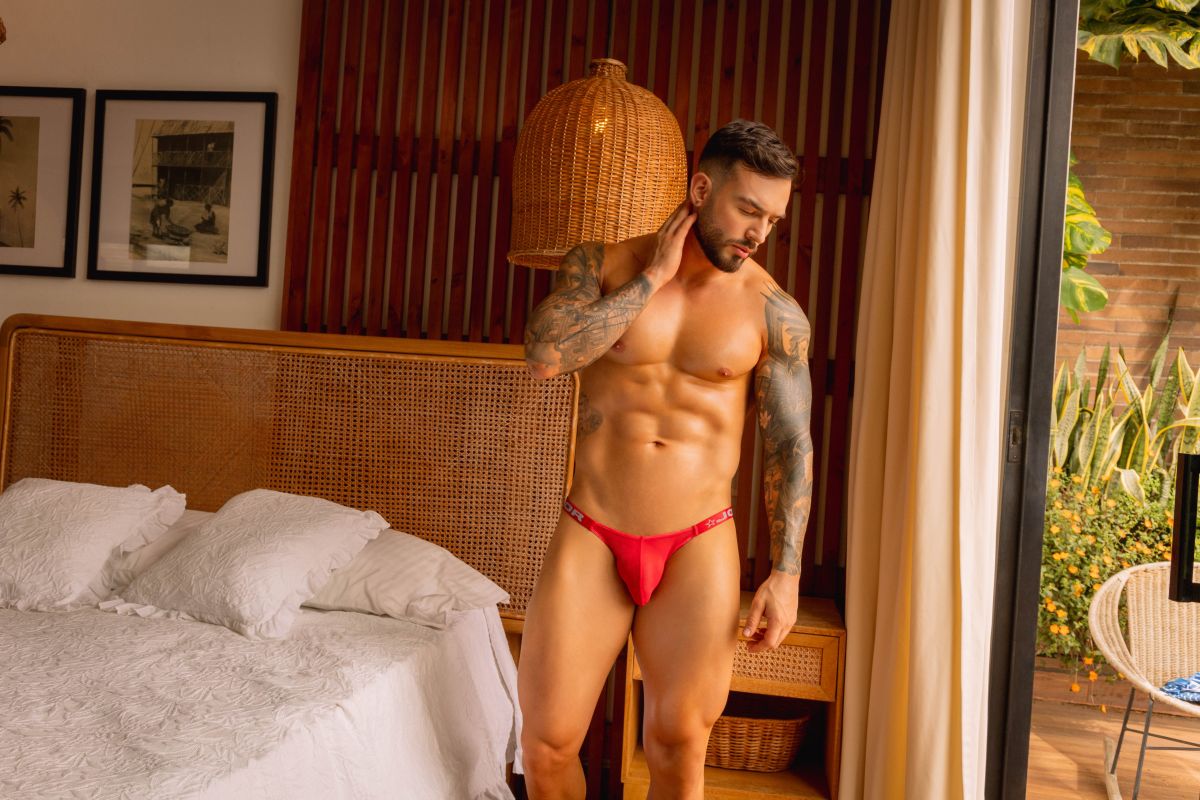 JOR 2465 Frost Mens Semi-sheer Mesh Seductive Style Jockstrap Red