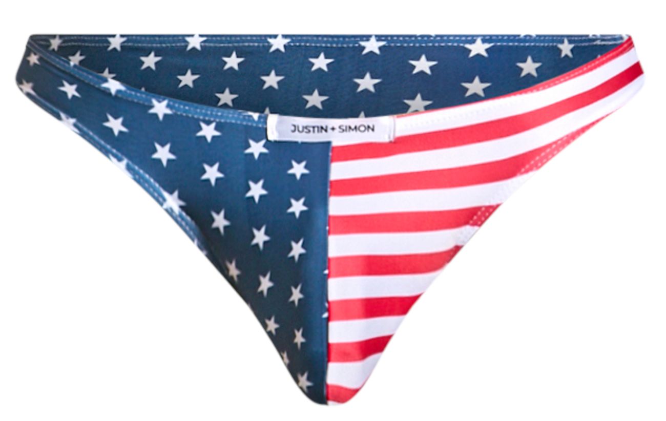 JUSTIN+SIMON XSJ01 Classic Silky Bikini USA Flag Plus Sizes