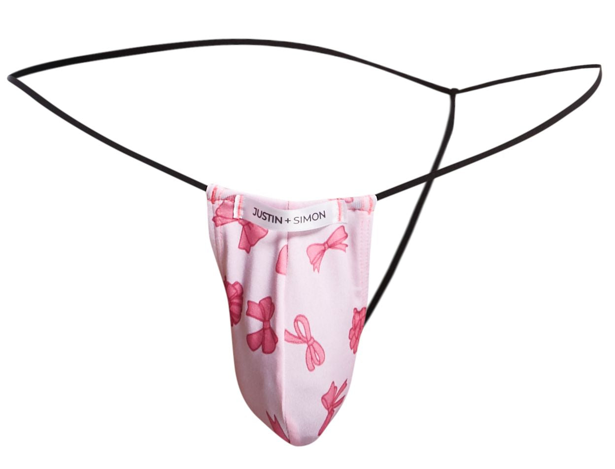 JUSTIN+SIMON XSJ02 Silky G-String Bulge Coquette Bows