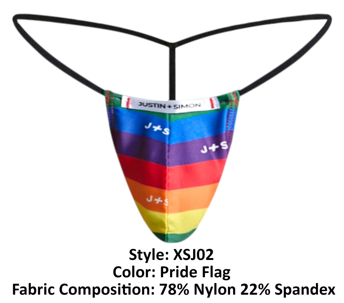 JUSTIN+SIMON XSJ02 Silky G-String Bulge Pride Flag
