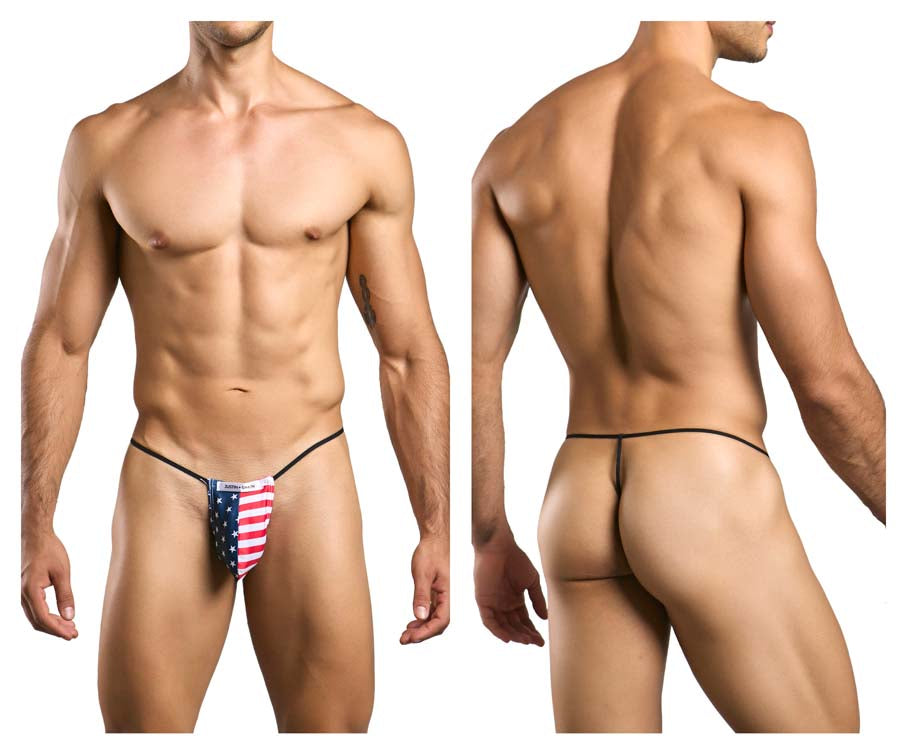JUSTIN+SIMON XSJ02 Silky G-String Bulge USA Flag