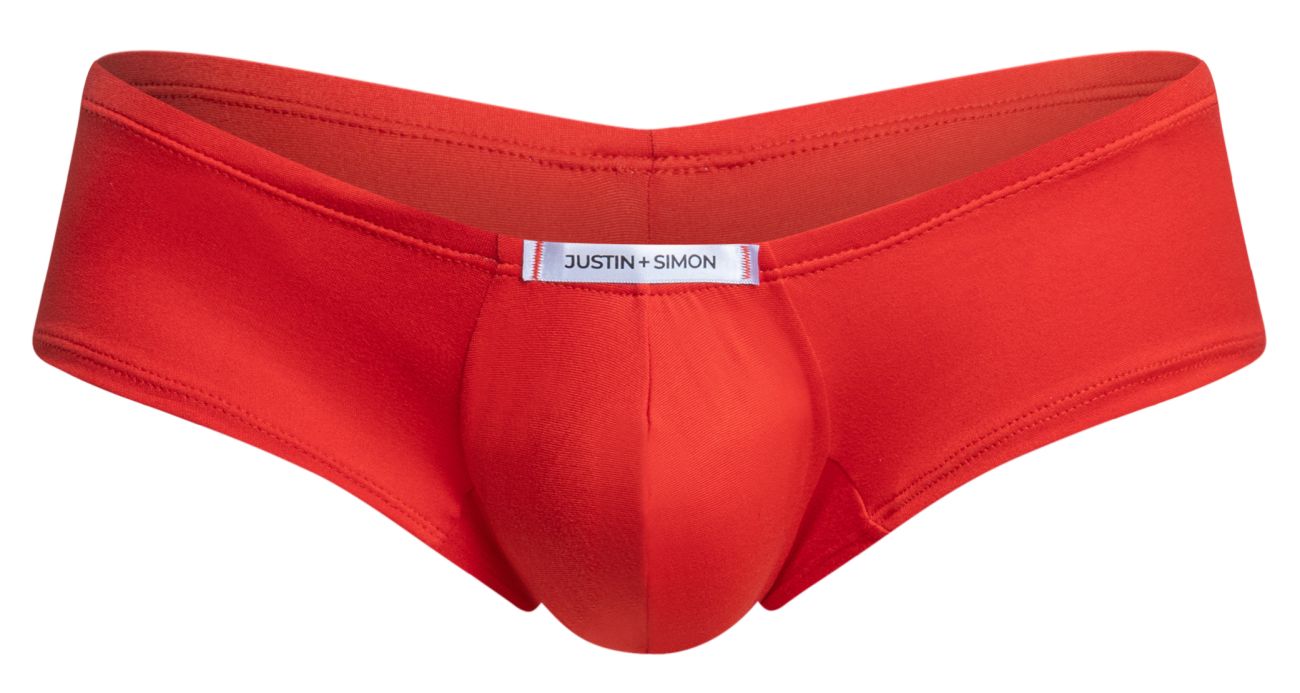 JUSTIN+SIMON XSJ13 Mens Cheeky Bulge Boxer Short Peach Red Plus Sizes