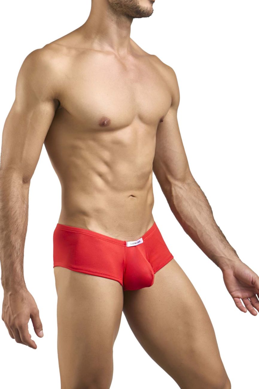 JUSTIN+SIMON XSJ13 Mens Cheeky Bulge Boxer Short Peach Red Plus Sizes
