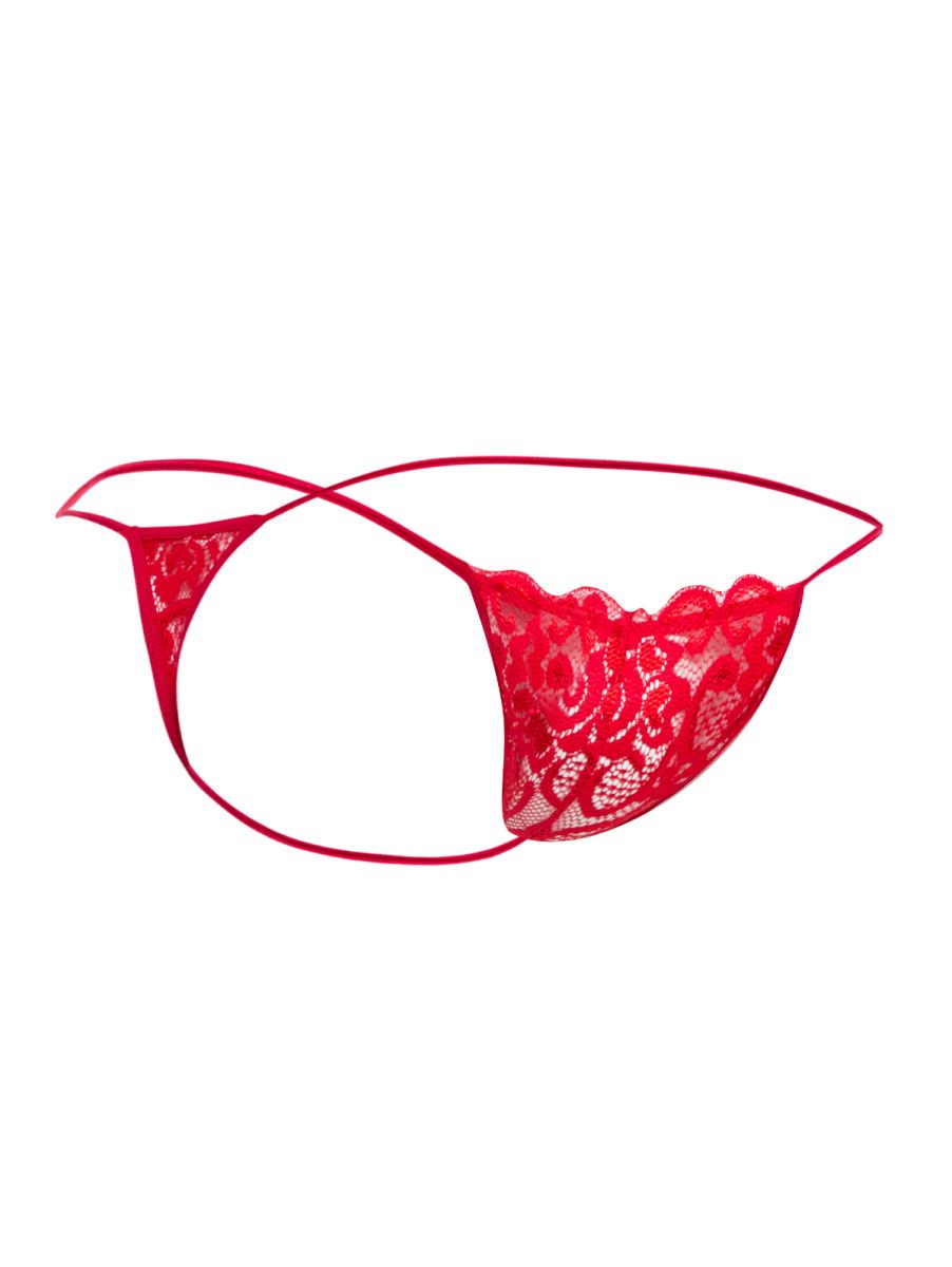 MaleBasics MBL27 Mens Sexy Floral Lace Thongs Red