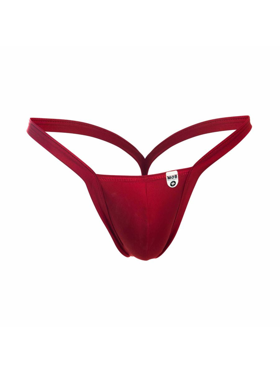 MaleBasics MBL52 Mens Sexy Buns Faux Leather Look Thongs Red