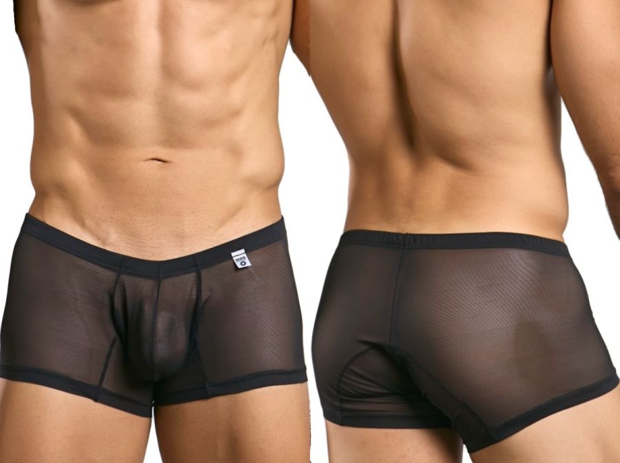 MaleBasics MBL78 Mens Sexy barely There Trunks Black Mesh