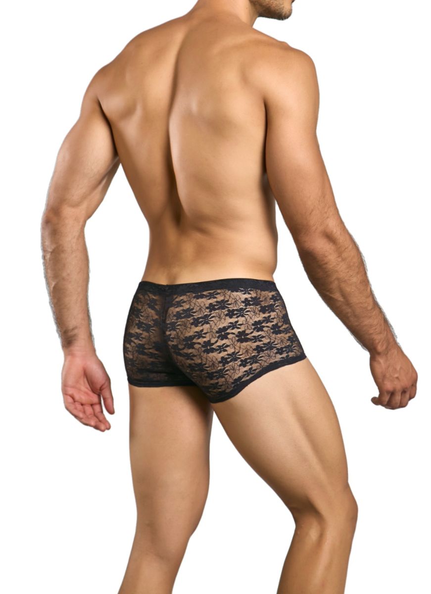 MaleBasics MBL84 Mens Classic Pouch Trunks Black Lace