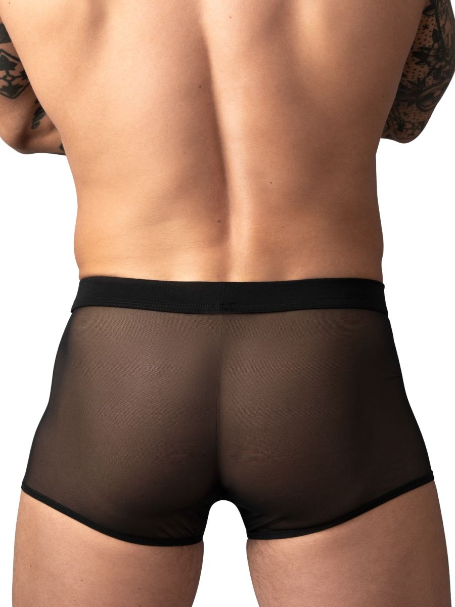 Male Power 145-307 Mens Sheer See-through Mesh 2 Mini Short Black
