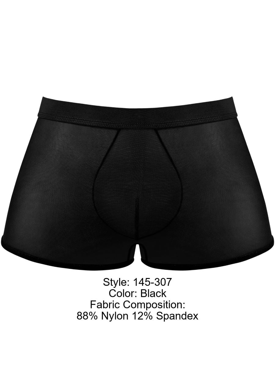 Male Power 145-307 Mens Sheer See-through Mesh 2 Mini Short Black