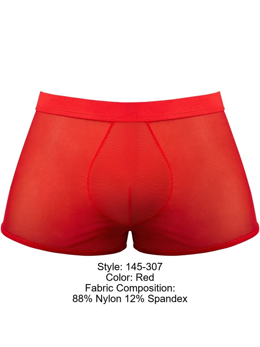 Male Power 145-307 Mens Sheer See-through Mesh 2 Mini Short Red