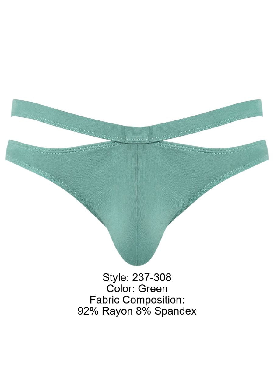 Male Power 237-308 Mens Soft & Eco Cozy Cutout Thong Green