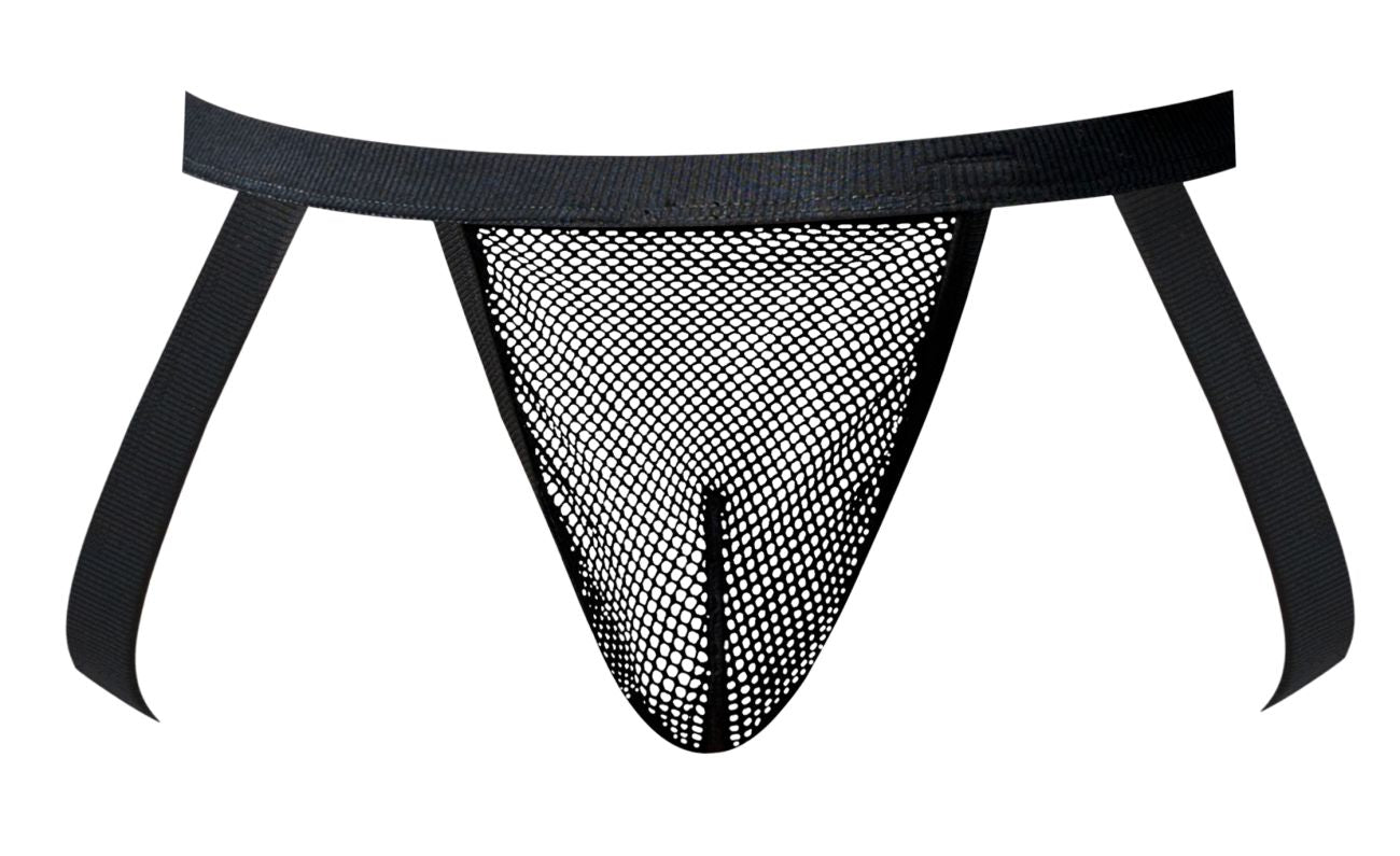 Male Power 388-11C Mens See Though Fishnet Jockstrap Black