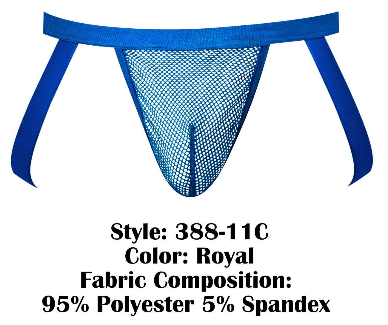 Male Power 388-11C Mens See Though Fishnet Jockstrap Royal