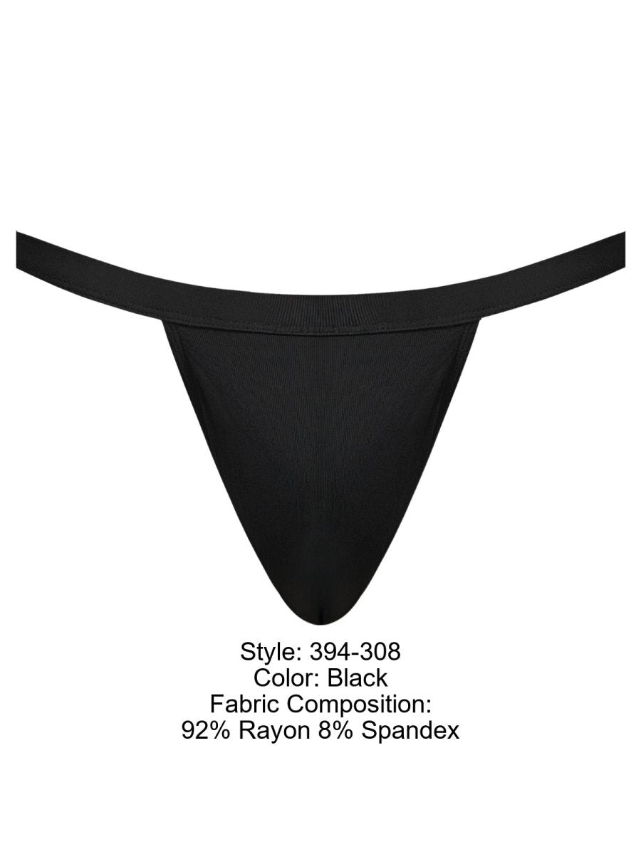 Male Power 394-308 Mens Strappy Back Eco Cozy Jock Black