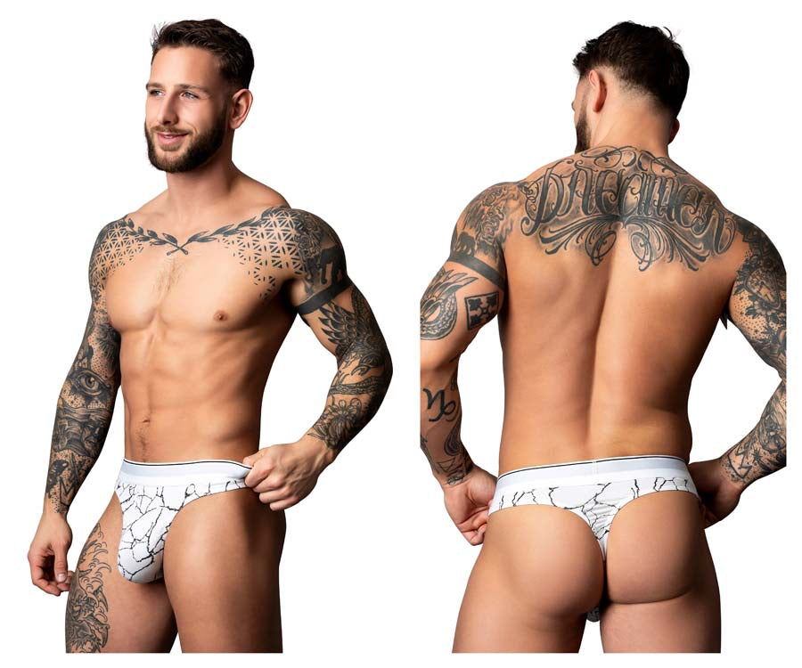 Male Power 412-299 Soo Cumfy Male Thong White-Black