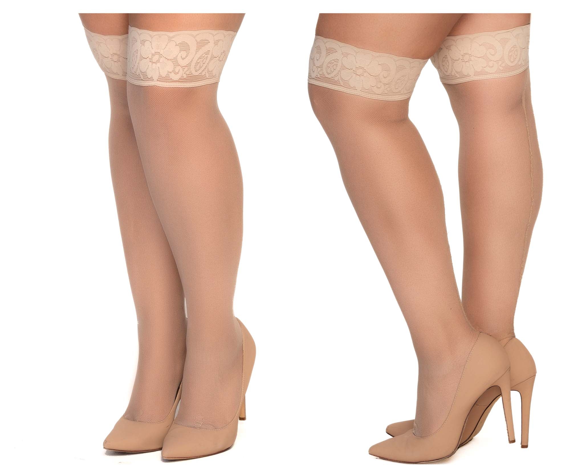 Mapale 1101 Mesh Thigh Highs Nude