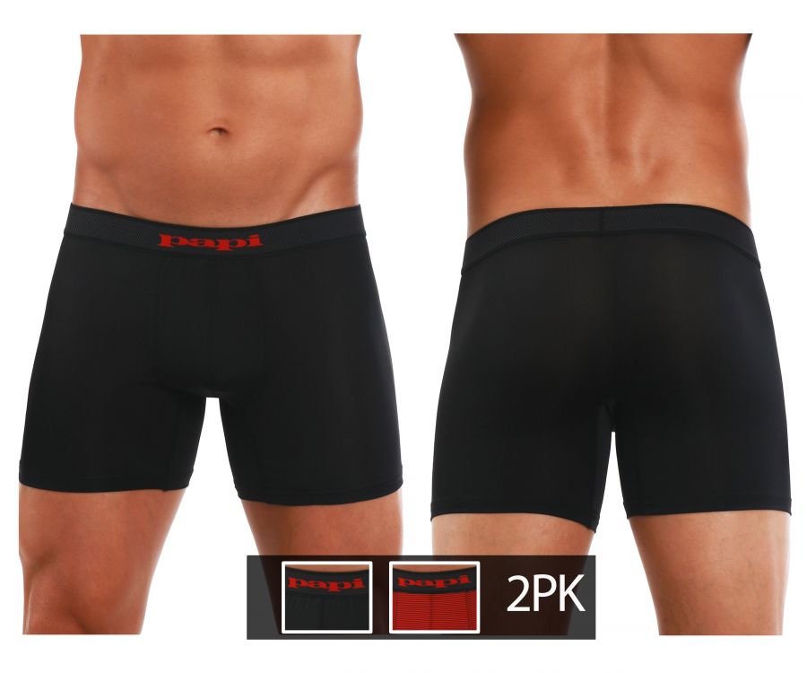 Papi 626185-982 Cool2 2PK Solid Boxer Briefs