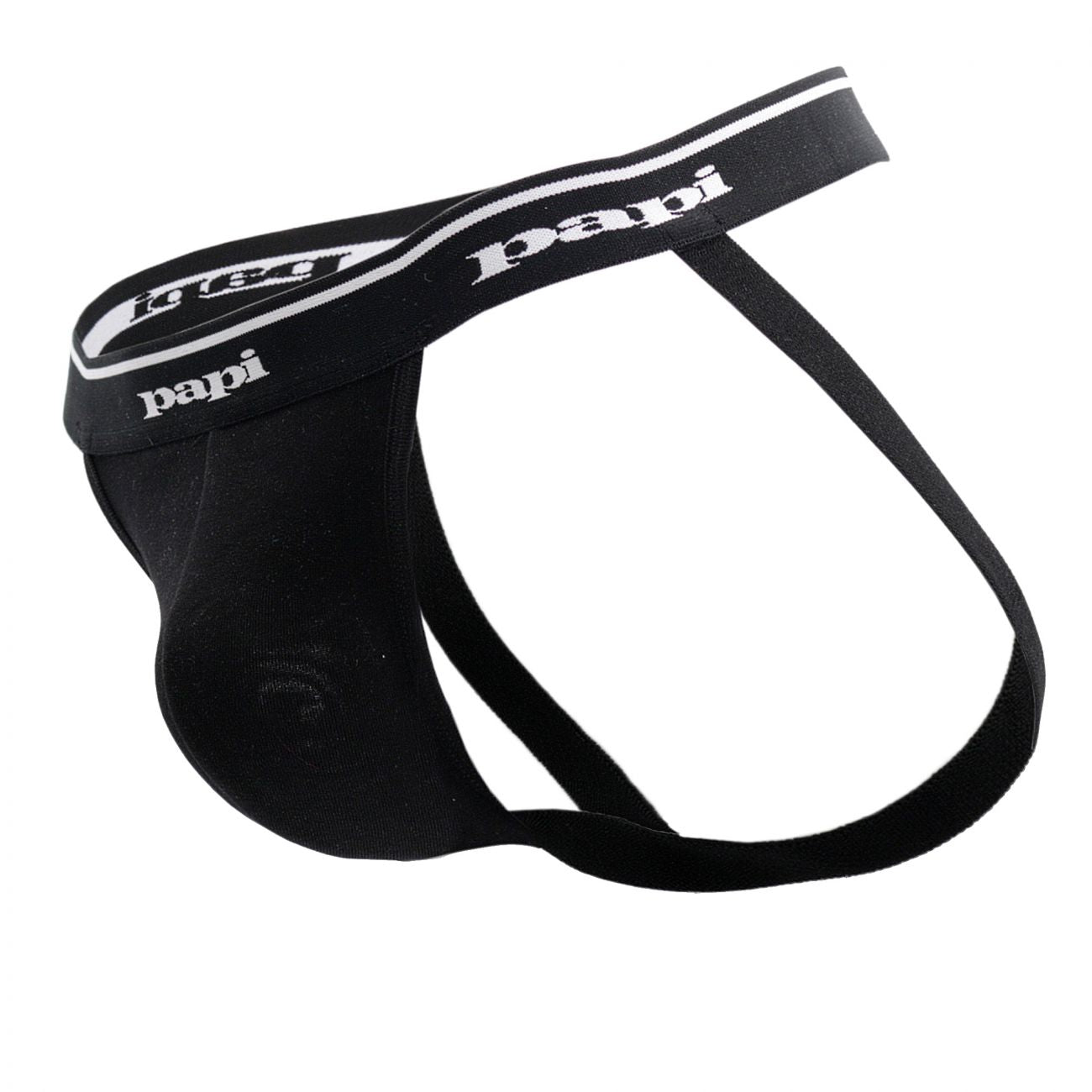 Papi 705910-999 3PK 1X1 Rib Jockstrap Black. Red & Turquoise