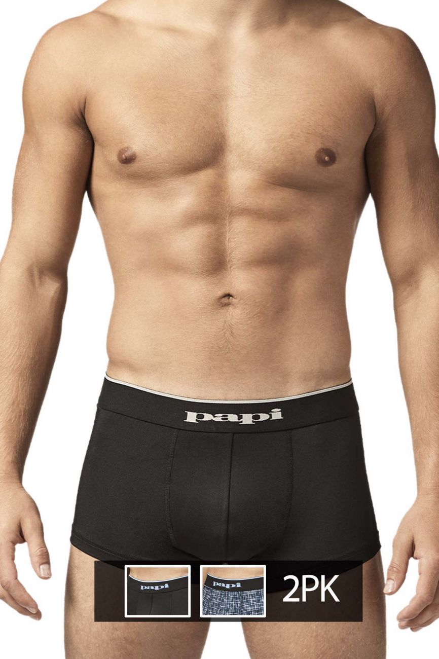 Papi UMPA048 Microflex Brazilian Trunks Blue-Texture