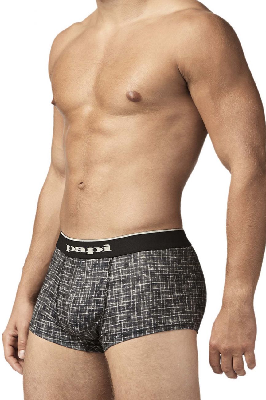 Papi UMPA048 Microflex Brazilian Trunks Gray-Texture