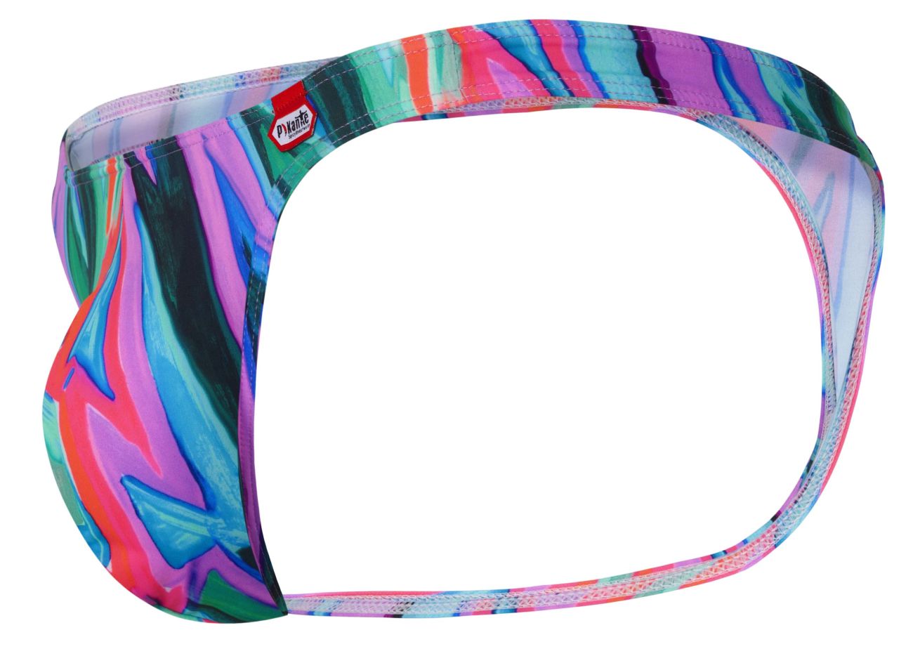 Pikante 1829 Mens Abstract Colourful Festive Thongs Green Multi