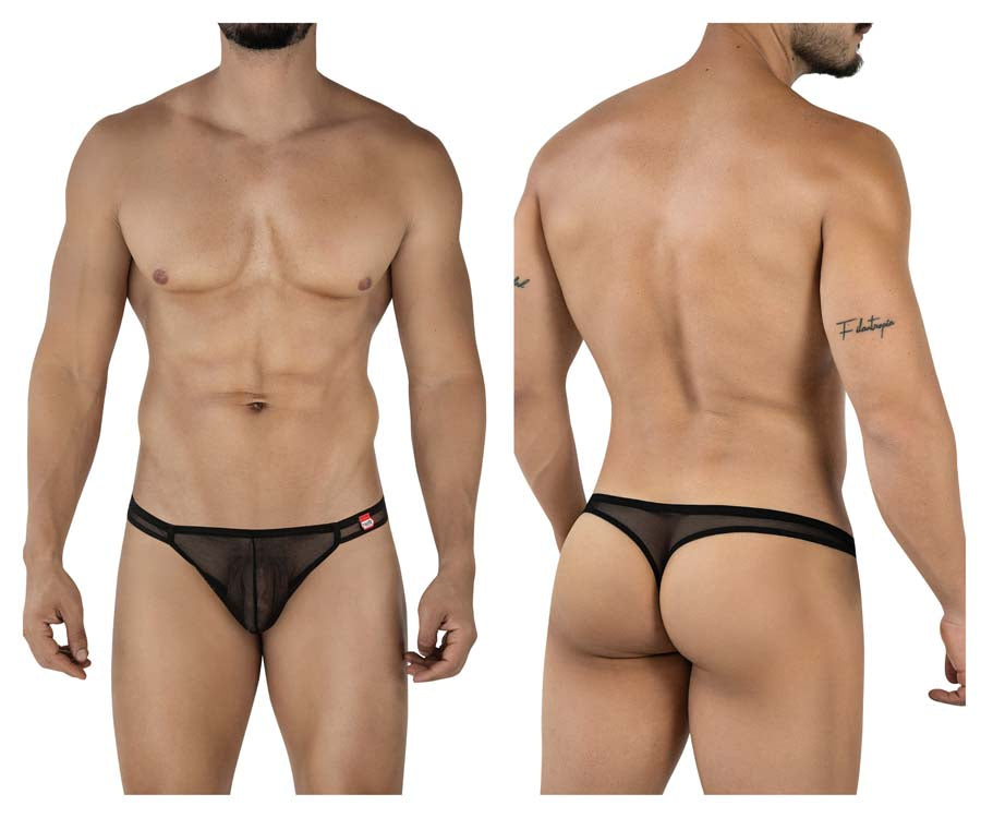 Pikante 2115 Amusing Mens Barely There Thongs Black