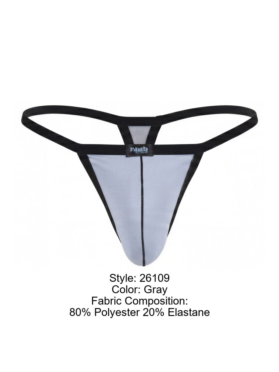 Pikante PIK 26109 Khonsu Mens Barely There Thongs Gray