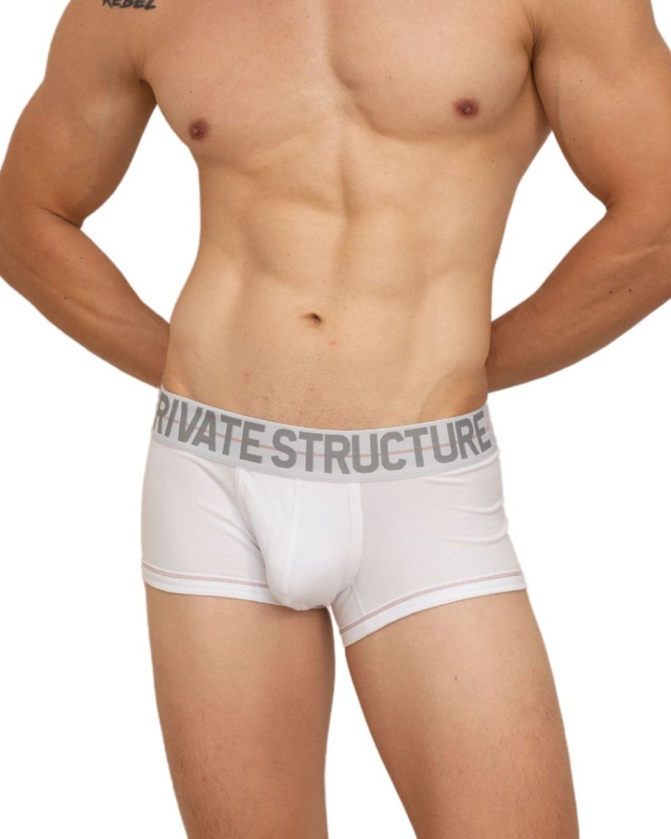 Private Structure MOUX4103 Mo Lite Mid Waist Trunks White