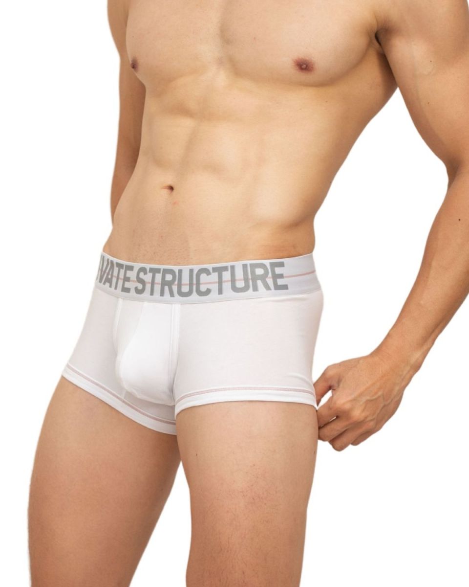 Private Structure MOUX4103 Mo Lite Mid Waist Trunks White