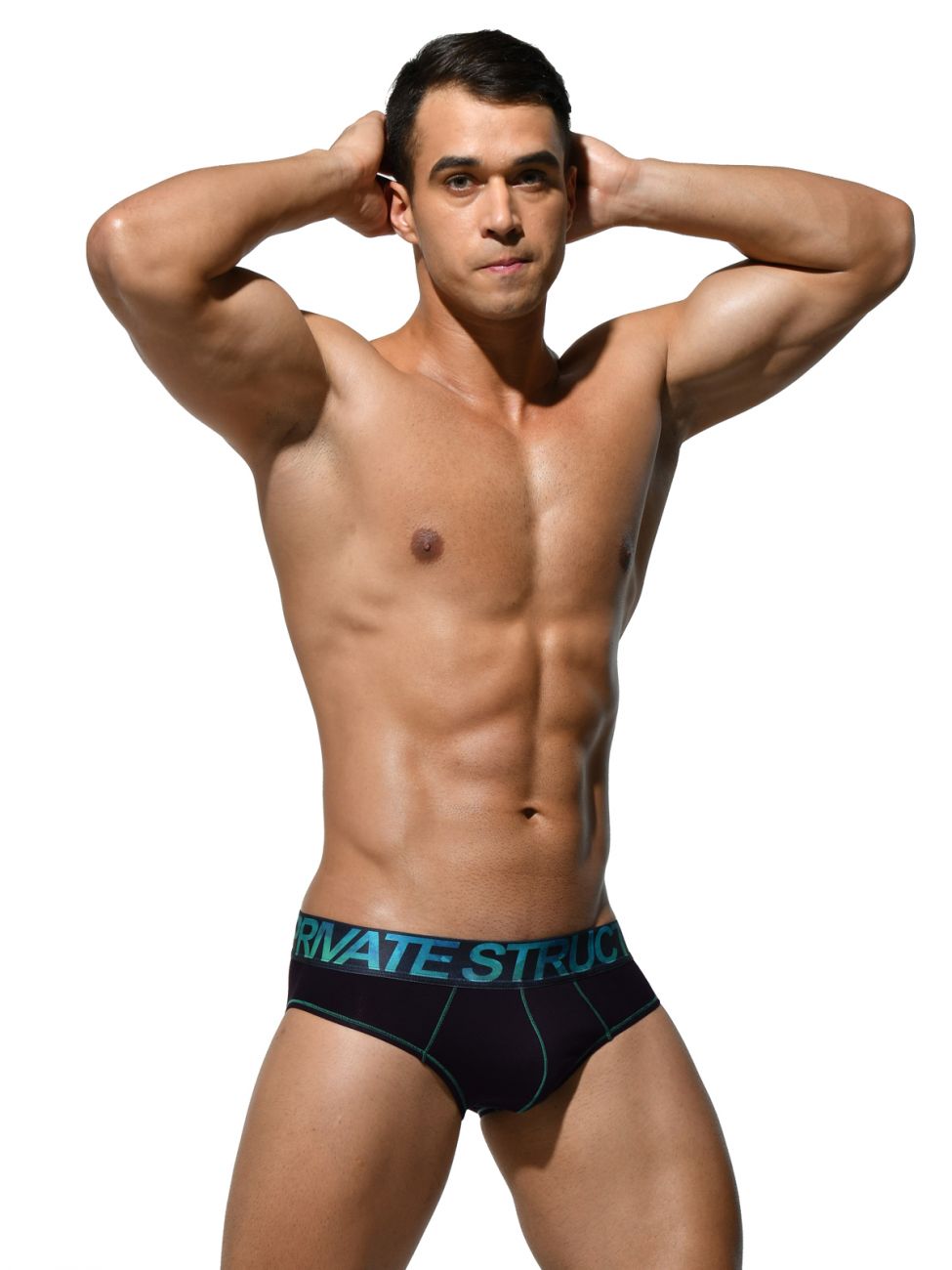 Private Structure PTUZ3791 Platinum Tencel Mini Brief Green-Black