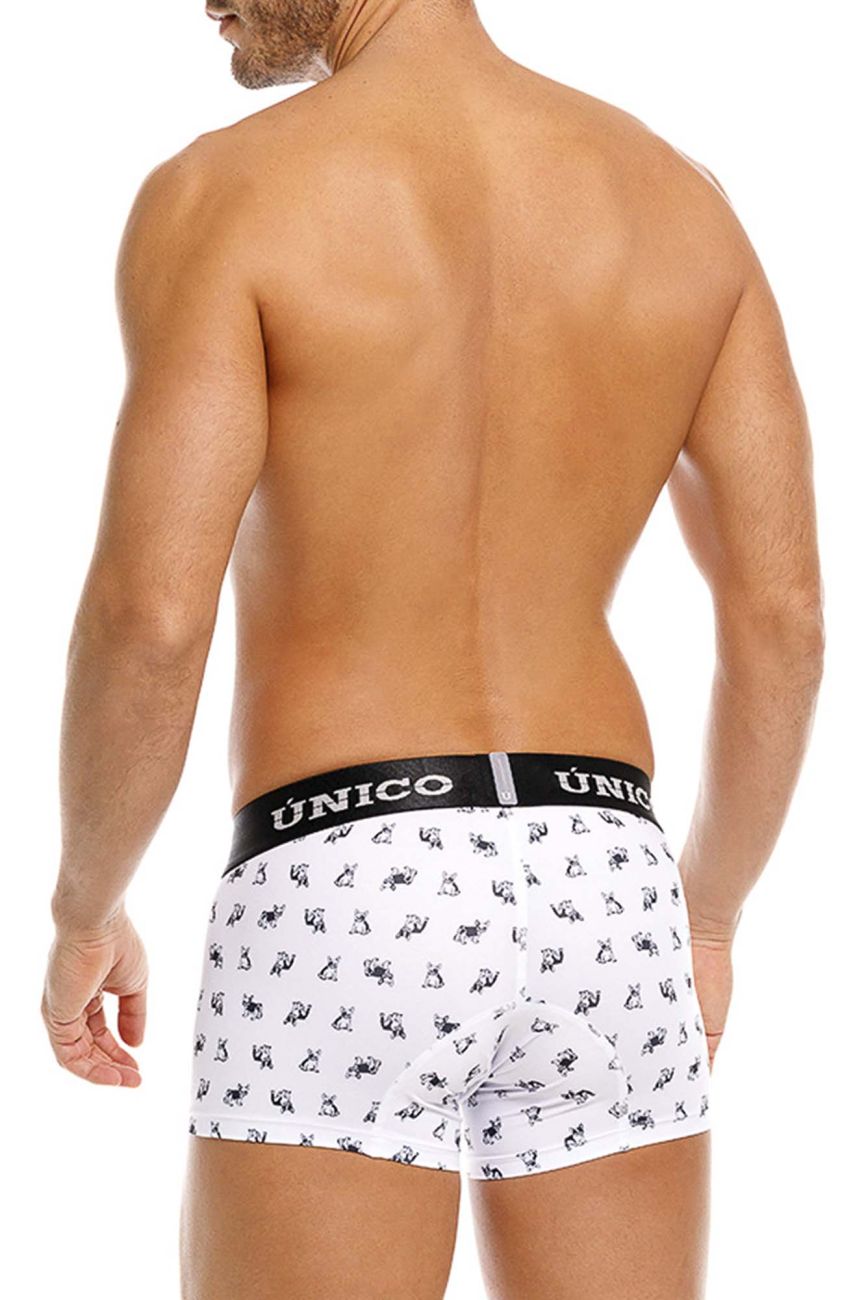 Unico 25040100130 Frenchis Mens Playful Print Trunks White Plus Sizes