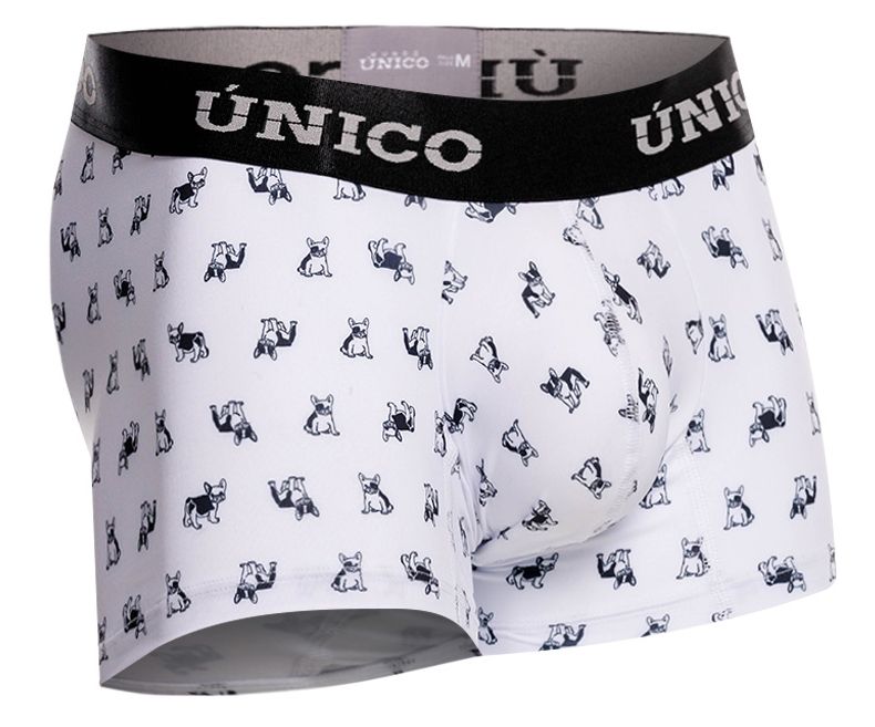 Unico 25040100130 Frenchis Mens Playful Print Trunks White Plus Sizes
