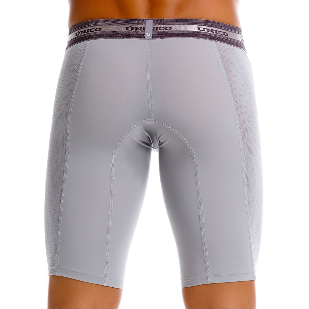 Unico 25040100323 Albaricoque Mens Long Leg Boxer Briefs Gray Plus Sizes