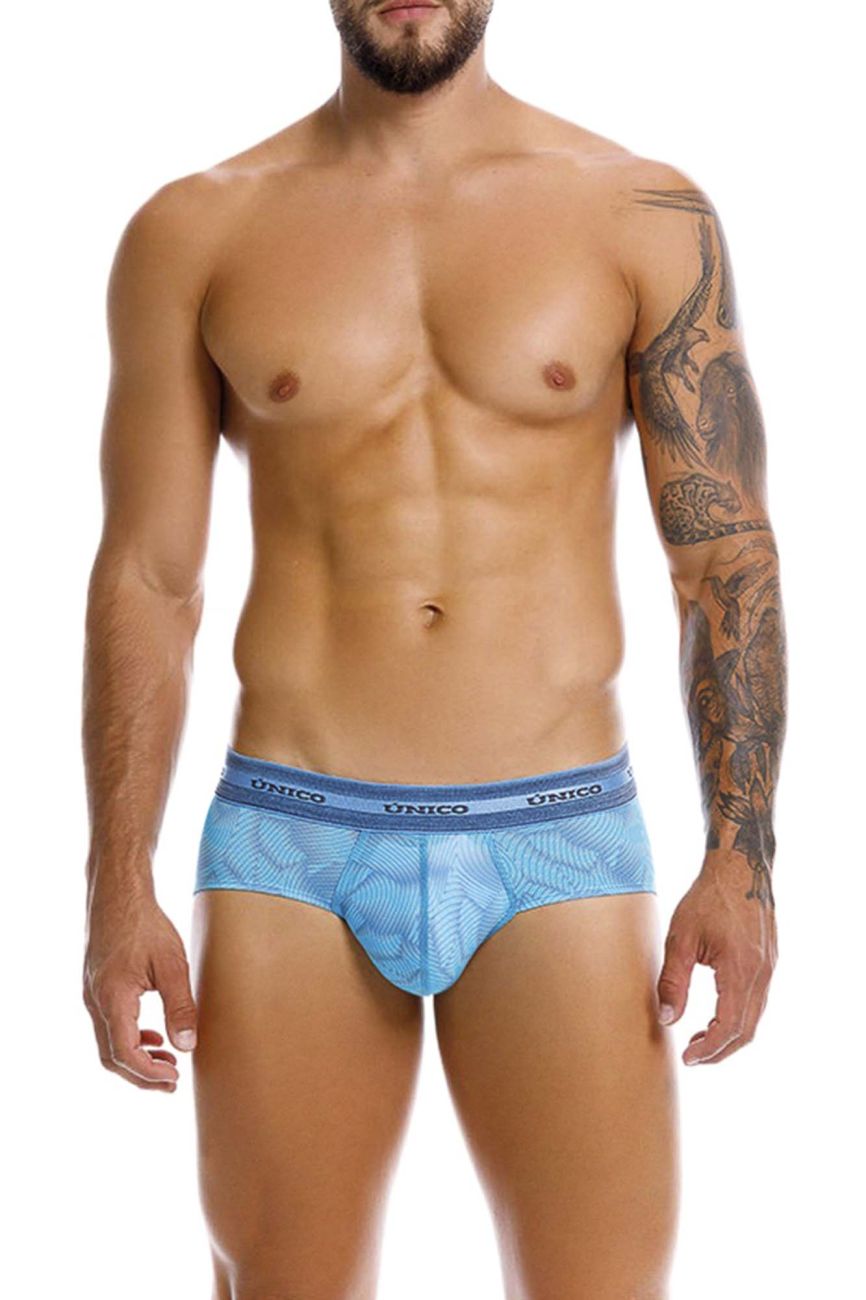 Unico 25040101101 Estraza Mens Dynamic Print Briefs Blue