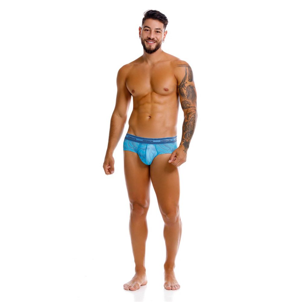 Unico 25040101101 Estraza Mens Dynamic Print Briefs Blue