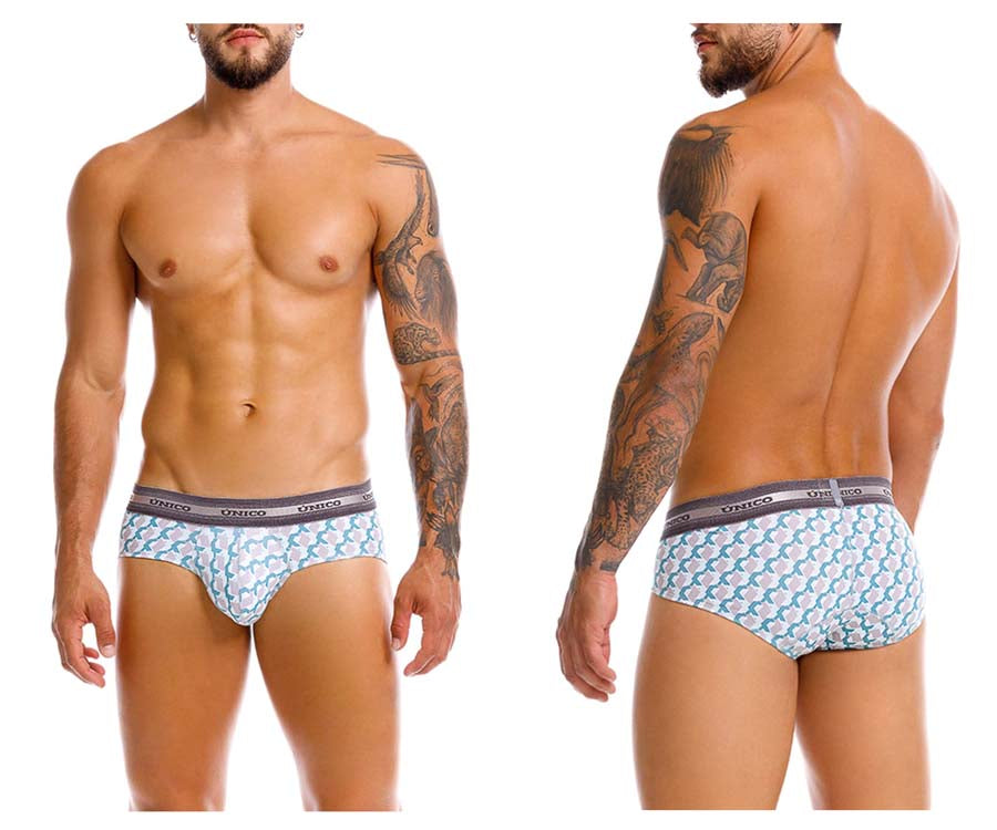 Unico 25040101115 Mens Comfortable Caterva Briefs White Printed