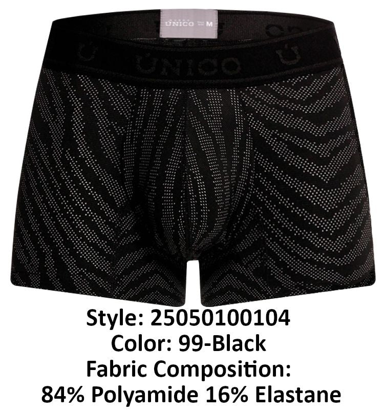 Unico 25050100104 Zelmur Mens Uleash Your Wild Side Trunks Black Plus Sizes