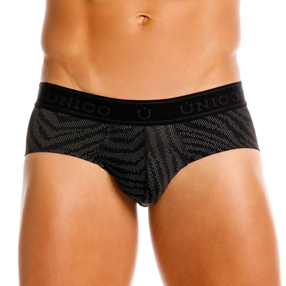 Unico 25050101104 Zelmur Mens Sleek Briefs Black Plus Sizes