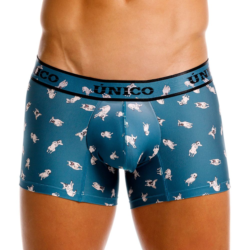 Unico 25060100104 Chihuahua Mens Playful Teal Blue Trunks Plus Sizes