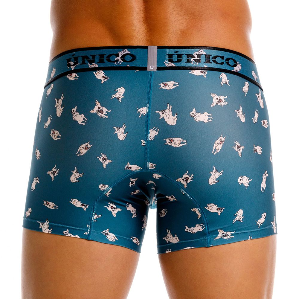 Unico 25060100104 Chihuahua Mens Playful Teal Blue Trunks Plus Sizes