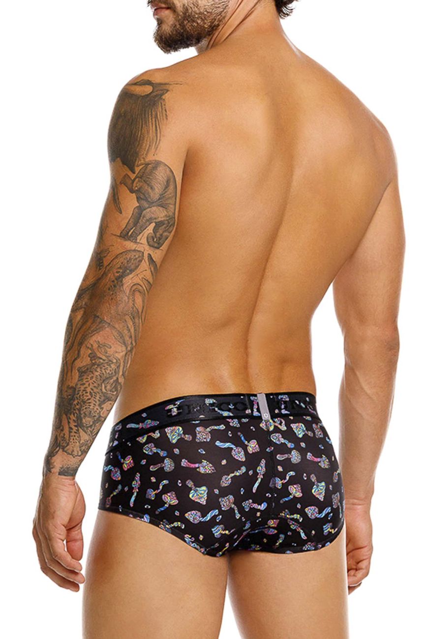 Unico 25060101103 Hongos Mens Snug Fit Briefs Black Print Plus Sizes