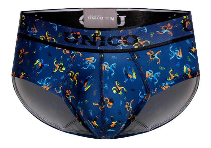 Unico 25060101106 Pacer Mens Vibrant Briefs Blue Print Plus Sizes